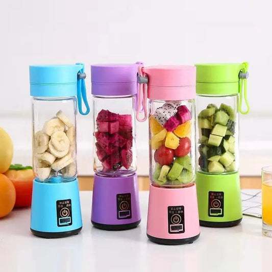 Ebize Portable USB Rechargeable Juicer Blender – 6-Blades High Power Smoothie Maker (380ml)