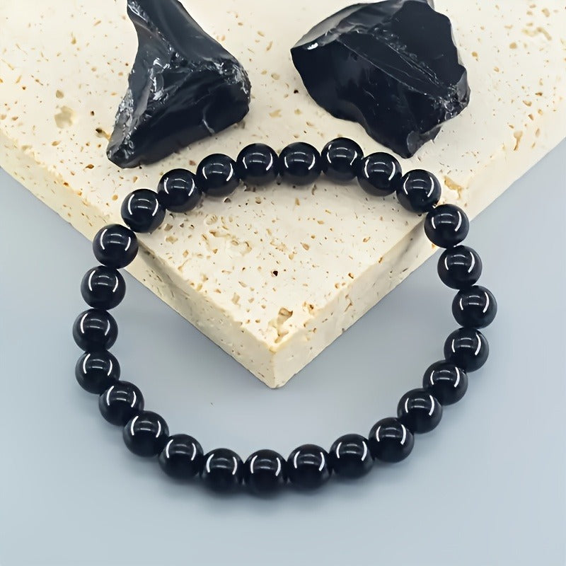 Black Glass Bead Bracelet Great for Couples, Suitable for Everyday Use | Adorable Bracelet