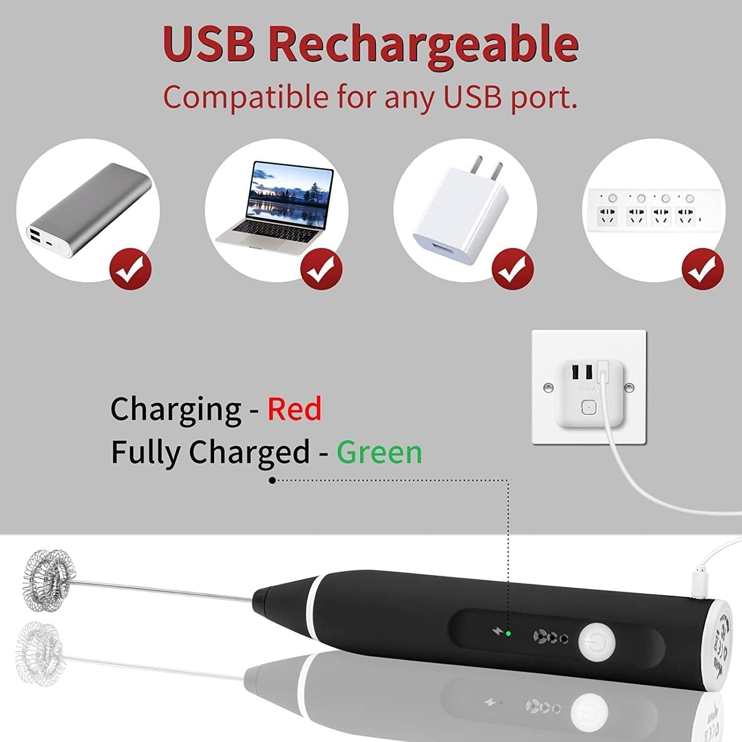 Premium Electric Coffee Beater & Egg Whisk - USB Rechargeable 2-in-1 Milk Frother for Ebize™