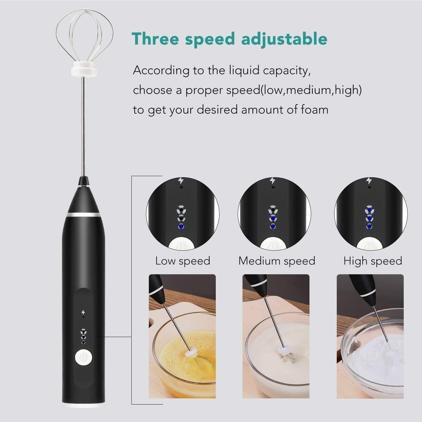 Premium Electric Coffee Beater & Egg Whisk - USB Rechargeable 2-in-1 Milk Frother for Ebize™