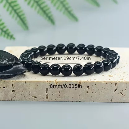 Black Glass Bead Bracelet Great for Couples, Suitable for Everyday Use | Adorable Bracelet
