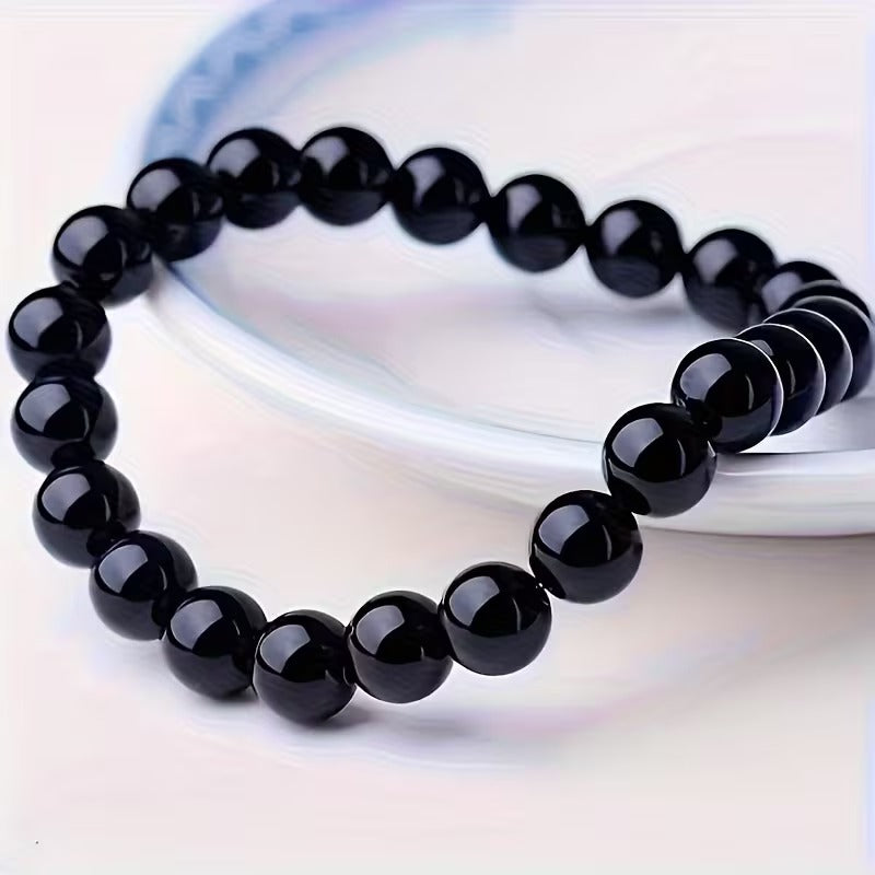 Black Glass Bead Bracelet Great for Couples, Suitable for Everyday Use | Adorable Bracelet