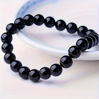 Black Glass Bead Bracelet Great for Couples, Suitable for Everyday Use | Adorable Bracelet