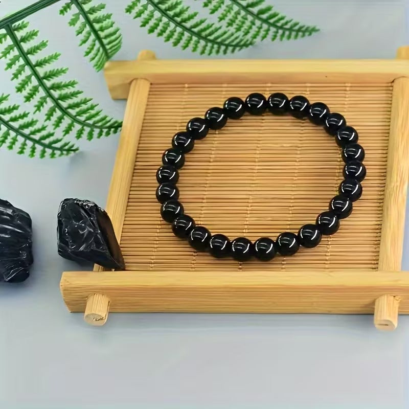 Black Glass Bead Bracelet Great for Couples, Suitable for Everyday Use | Adorable Bracelet