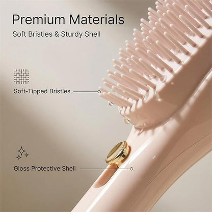 Ebize Self-Cleaning Retractable Hair Brush – One-Push Hair Removal Massage Comb for All Hair Types