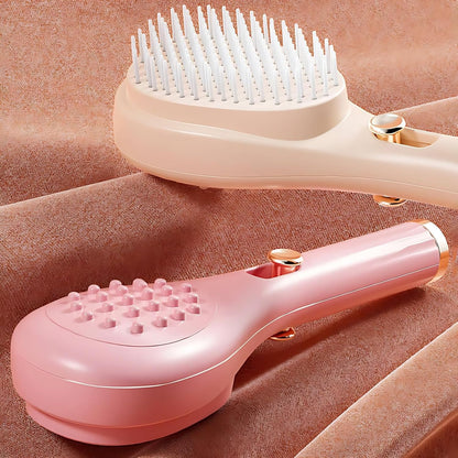 Ebize Self-Cleaning Retractable Hair Brush – One-Push Hair Removal Massage Comb for All Hair Types