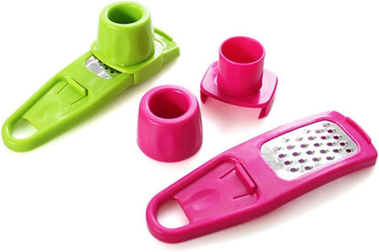Premium 2-in-1 Garlic & Ginger Grinder with Safety Protector – Multi-Functional Vegetable Mini Grater & Garlic Peeler Tool