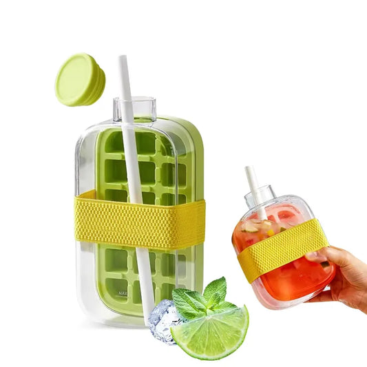 Ice Cube Bottle, 2 in 1 Ice Maker, Ice Kettle, Silicon Ice Tray, Portable Ice Maker, Ice Maker Bottle, Smart Kitchen Gadgets, Summer Essentials, Fast Ice Release, Ebize Hot Selling