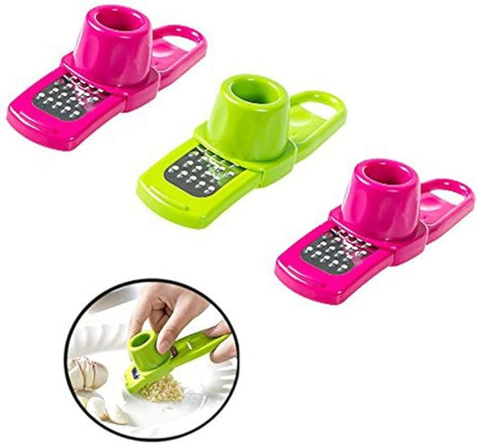 Premium 2-in-1 Garlic & Ginger Grinder with Safety Protector – Multi-Functional Vegetable Mini Grater & Garlic Peeler Tool