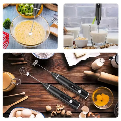 Premium Electric Coffee Beater & Egg Whisk - USB Rechargeable 2-in-1 Milk Frother for Ebize™