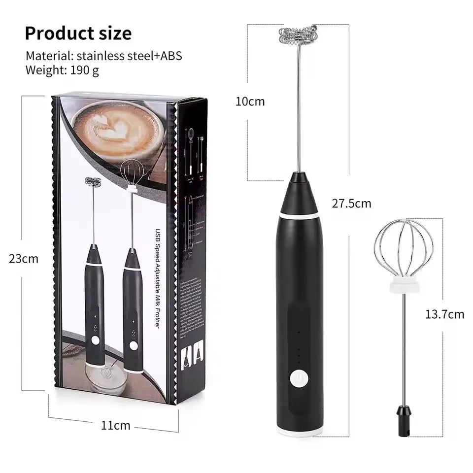 Premium Electric Coffee Beater & Egg Whisk - USB Rechargeable 2-in-1 Milk Frother for Ebize™