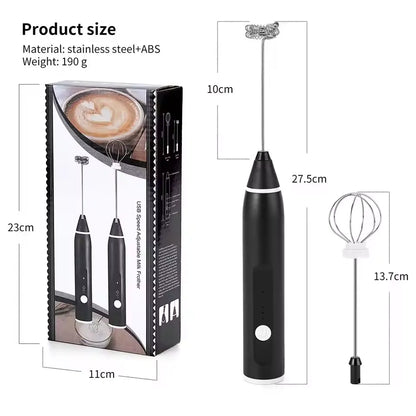 Premium Electric Coffee Beater & Egg Whisk - USB Rechargeable 2-in-1 Milk Frother for Ebize™