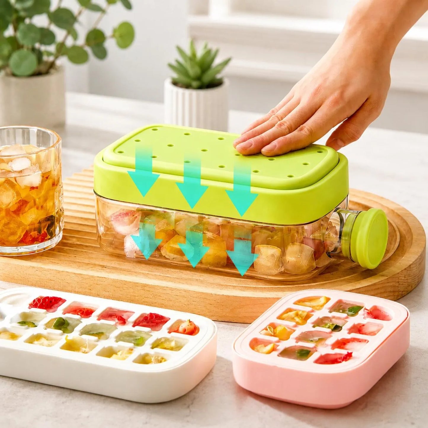 Ice Cube Bottle, 2 in 1 Ice Maker, Ice Kettle, Silicon Ice Tray, Portable Ice Maker, Ice Maker Bottle, Smart Kitchen Gadgets, Summer Essentials, Fast Ice Release, Ebize Hot Selling
