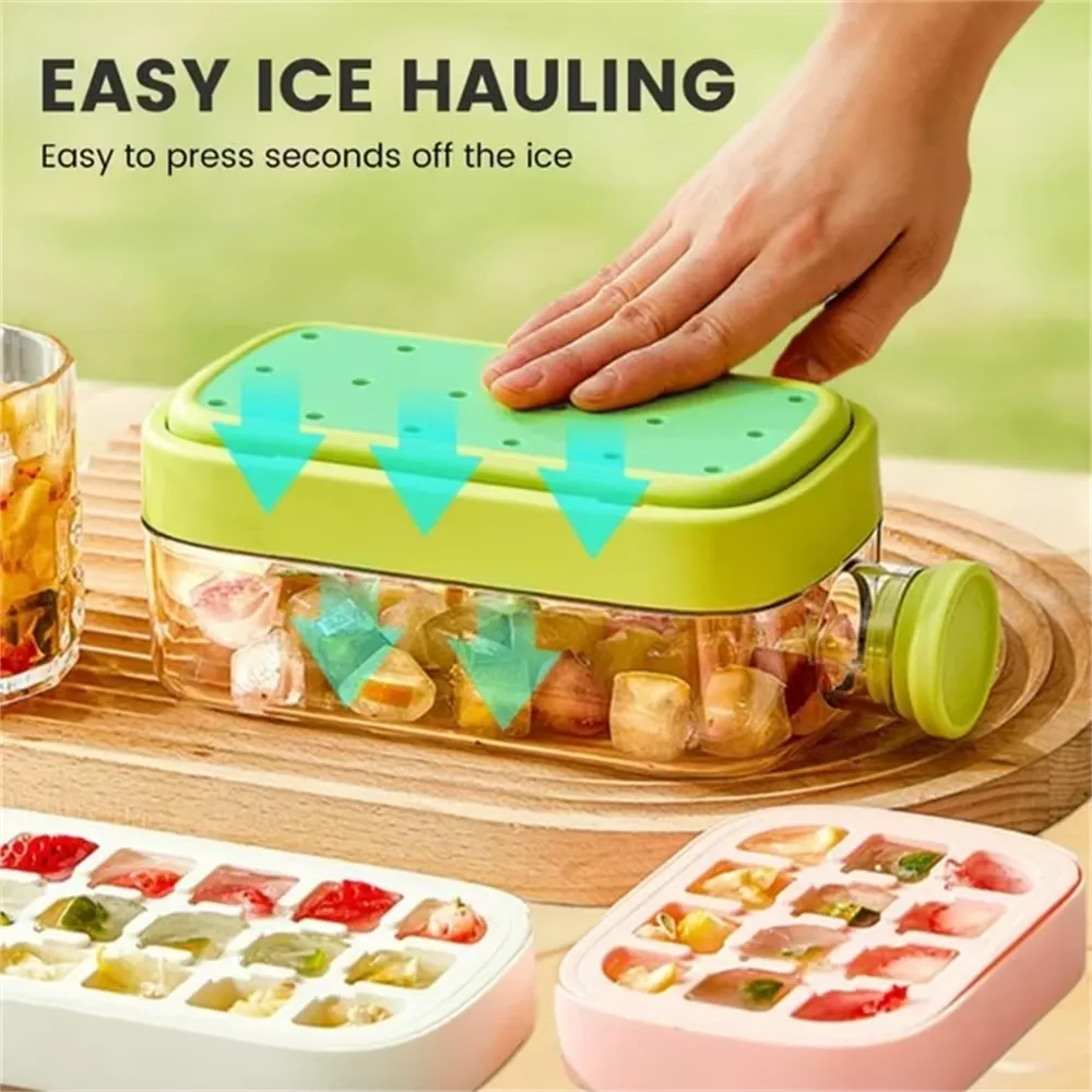 Ice Cube Bottle, 2 in 1 Ice Maker, Ice Kettle, Silicon Ice Tray, Portable Ice Maker, Ice Maker Bottle, Smart Kitchen Gadgets, Summer Essentials, Fast Ice Release, Ebize Hot Selling