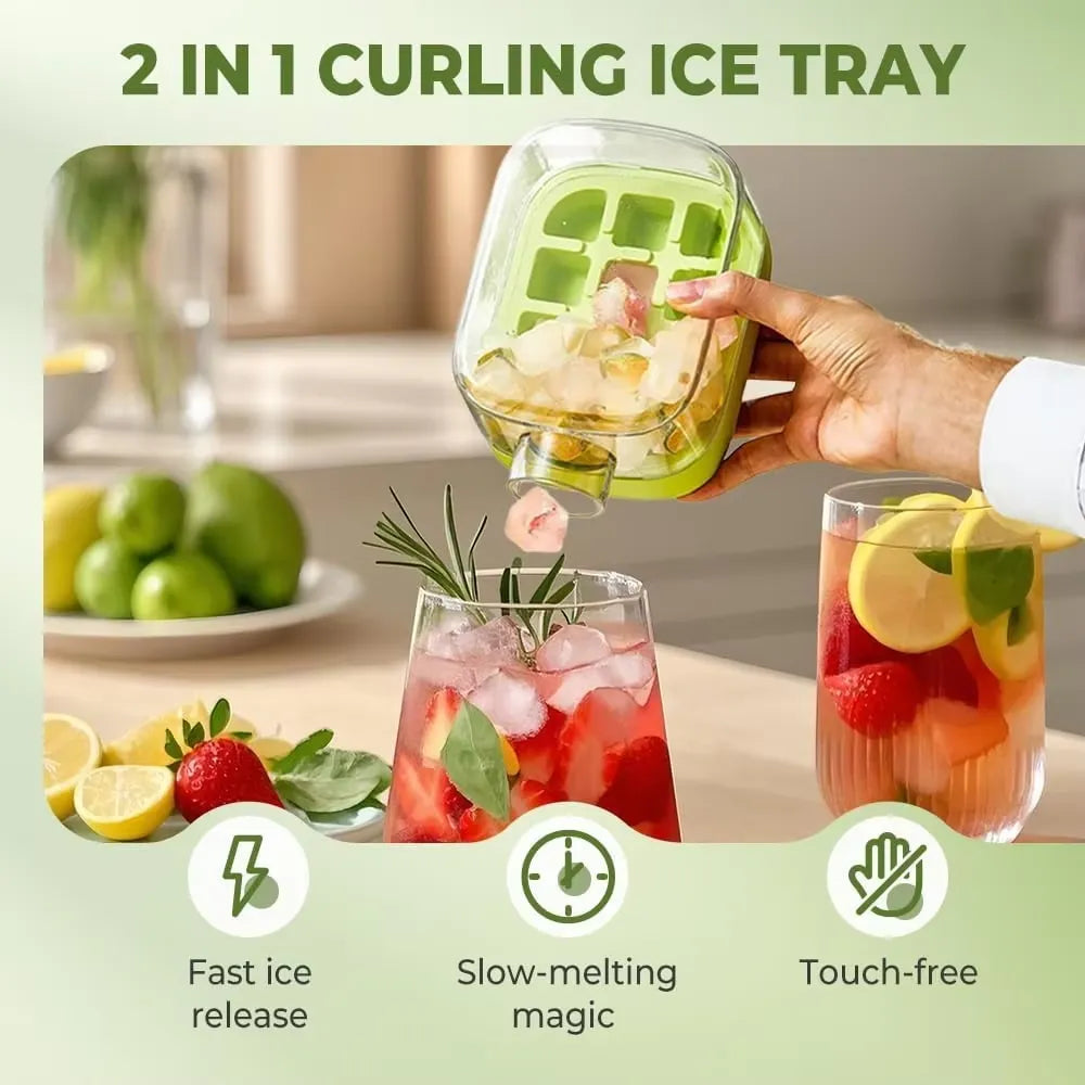Ice Cube Bottle, 2 in 1 Ice Maker, Ice Kettle, Silicon Ice Tray, Portable Ice Maker, Ice Maker Bottle, Smart Kitchen Gadgets, Summer Essentials, Fast Ice Release, Ebize Hot Selling